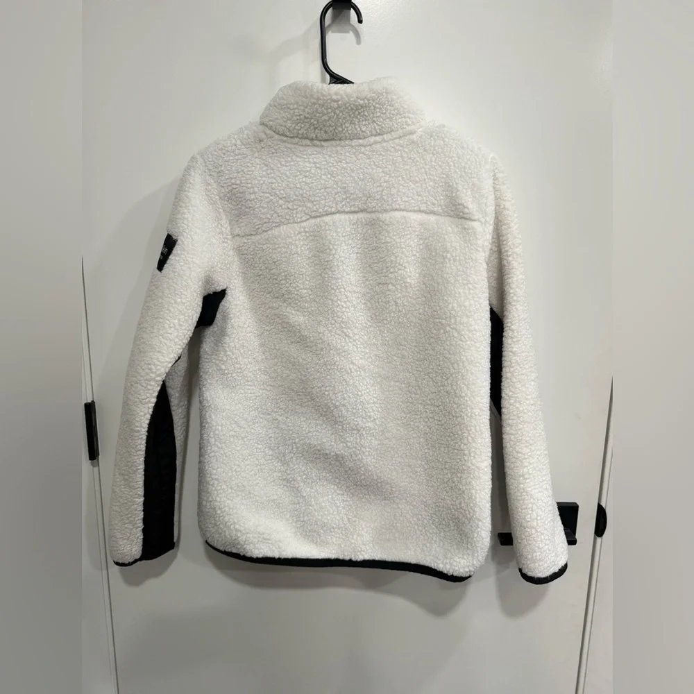 Calvin Klein Performance Teddy Jacket White & Black Zip Up Size Small